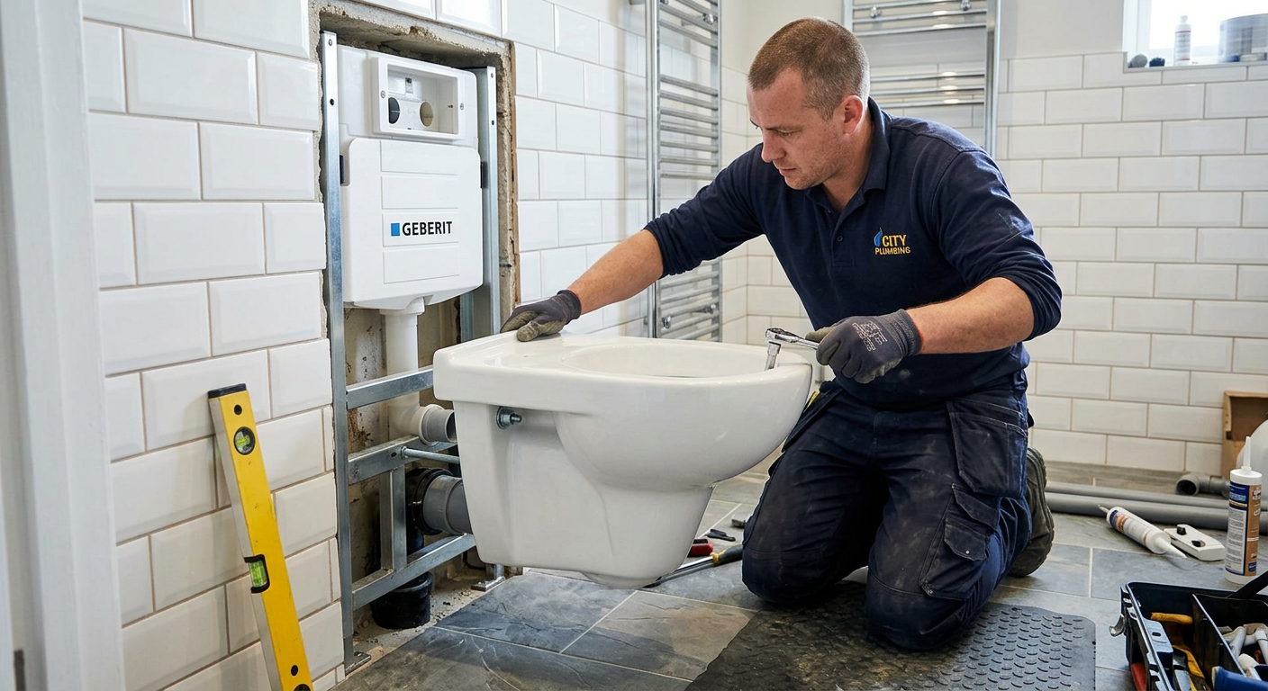 Pose de WC suspendu par un plombier professionnel à Bordeaux