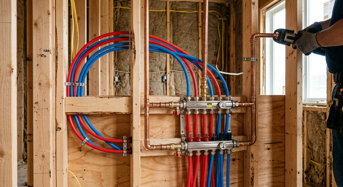 Création de réseau plomberie en cuivre et PER à Bordeaux 92